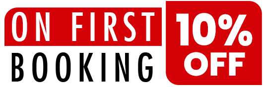 on first booking 10 off