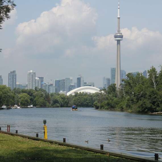 Toronto skyline in humid summer