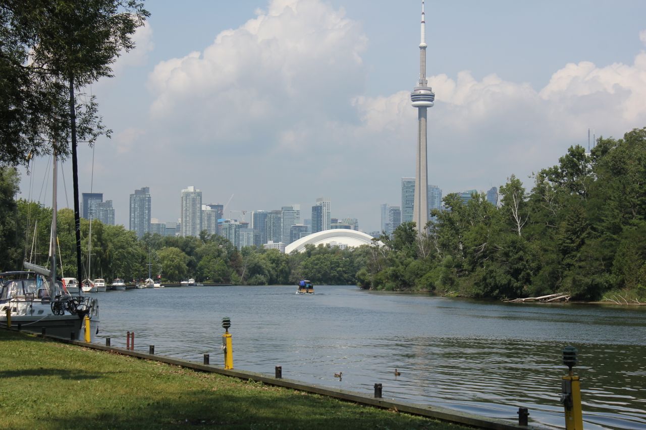 Toronto skyline in humid summer